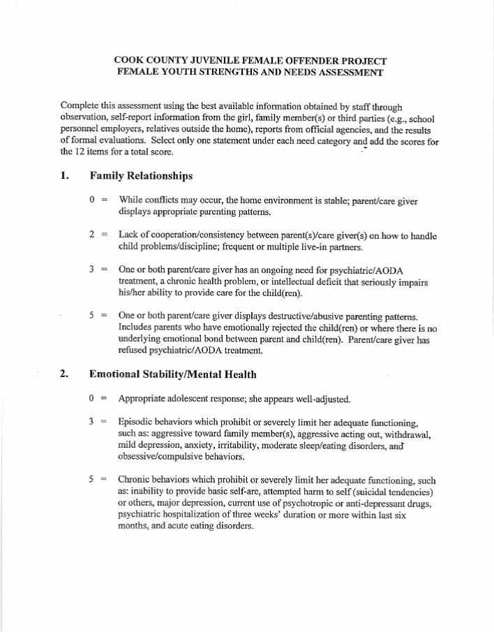 Cook County Juvenile Female Offender Project